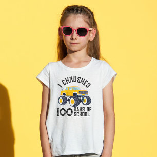 T-shirt J'ai arrêté 100 jours de camion monstre jaune de l