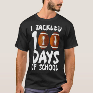 T-shirt J'Ai Attaqué 100 Jour De Football Scolaire Masque 