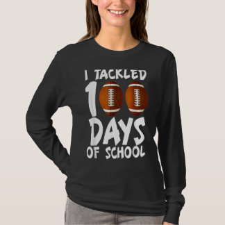T-shirt J'Ai Attaqué 100 Jour De Football Scolaire Masque 