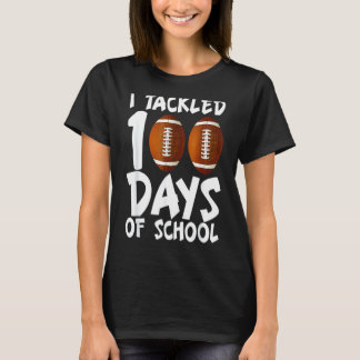 T-shirt J'Ai Attaqué 100 Jour De Football Scolaire Masque 