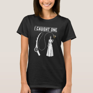T-shirt J'ai attrapé une annonce de fiançailles de pêche M