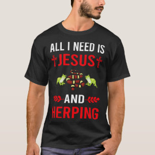 T-shirt J'Ai Besoin De Jésus Et Herpétologiste Herping