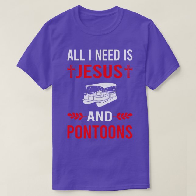 T-shirt J'Ai Besoin De Jésus Et Pontoon Pontoon (Design devant)