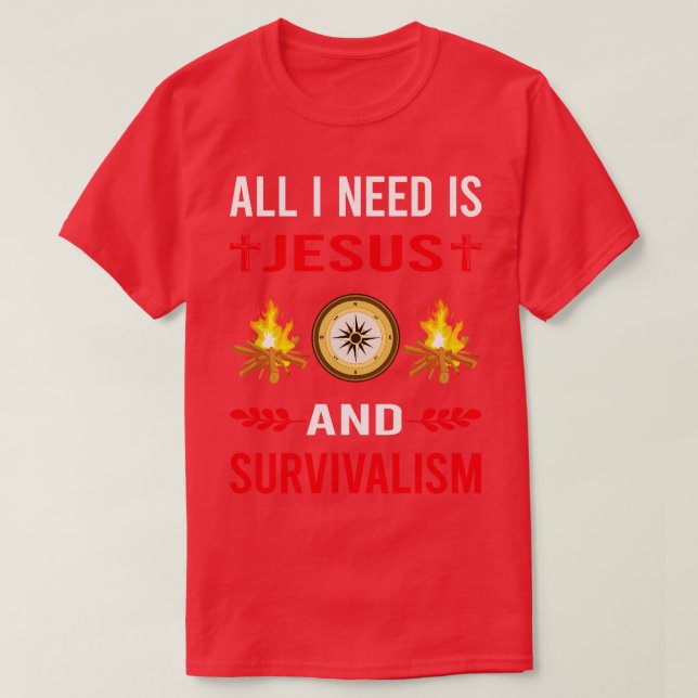 T-shirt J'Ai Besoin De Jésus Et Survivalisme Prepper Prepp (Design devant)