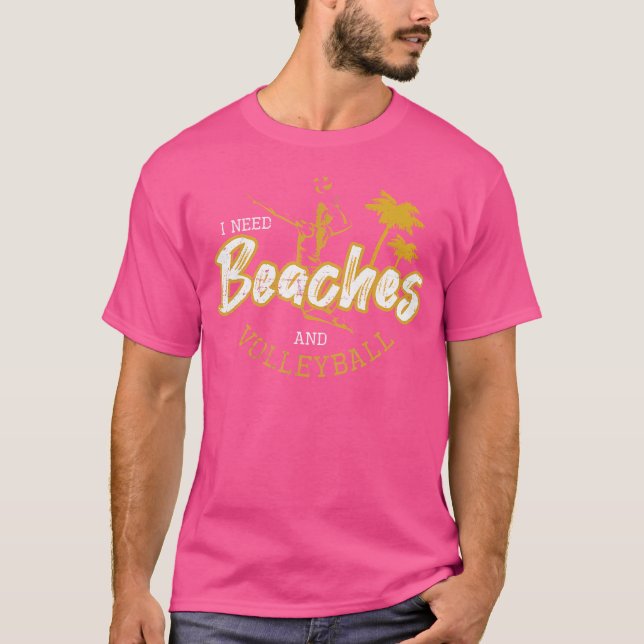 T-shirt J'Ai Besoin De Plages Et De Volley-Ball (Devant)