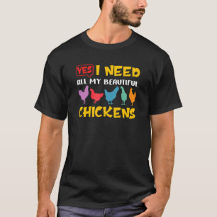 T-shirt J'ai besoin de toutes mes belles poules d'élevage