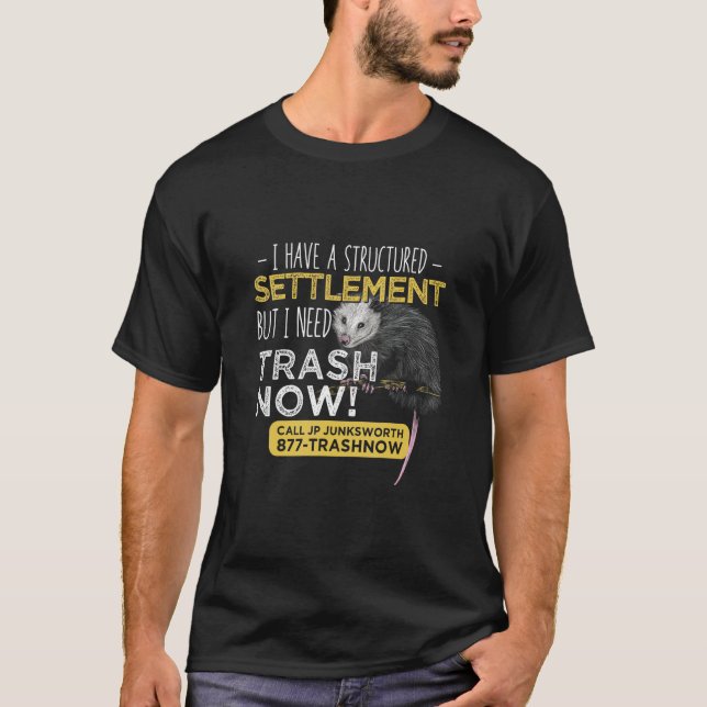 T-shirt J'Ai Besoin De Trash Now Opossum Animal Scream Pos (Devant)