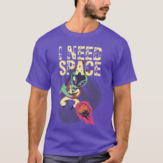 T-shirt J'Ai Besoin D'Espace Amusant Alien Introvert Dista (Devant)