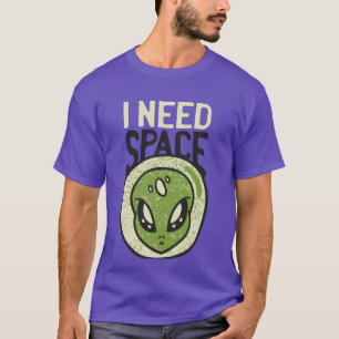 T-shirt J'Ai Besoin D'Espace Amusant Alien Introvert Dista