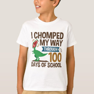T-shirt J'Ai Chompé Mon Chemin À Travers 100 Jours Dinosau