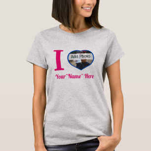 T-shirt J'ai coeur que vous ajoutez nom et photo mignon mo