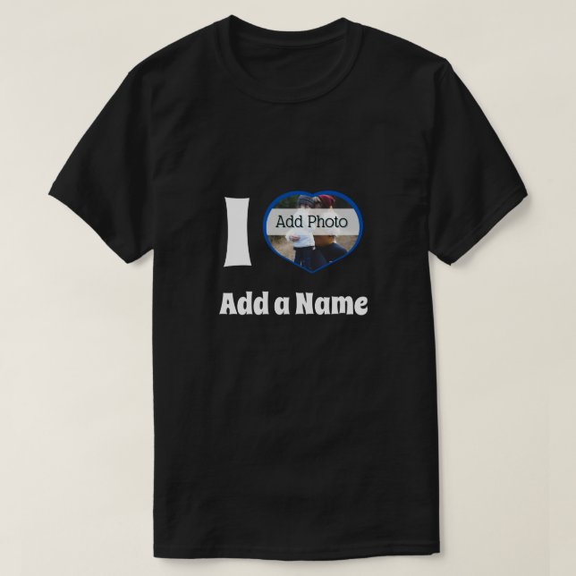 T-shirt J'ai coeur que vous ajoutez Nom photo mignon moder (Design devant)