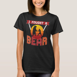 T-shirt J'Ai Combattu Un Ours Femmes Boxe Sauvage Ours Ani