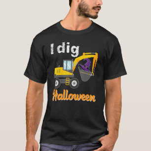 T-shirt J'ai creusé Halloween Excavateur Citrouille Tracte