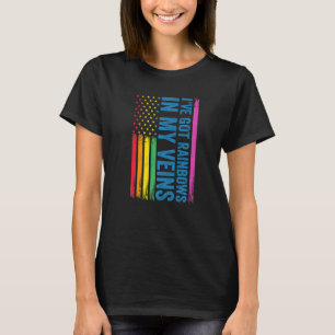 T-shirt J'ai des arcs-en-ciel dans mes veines Lgbt