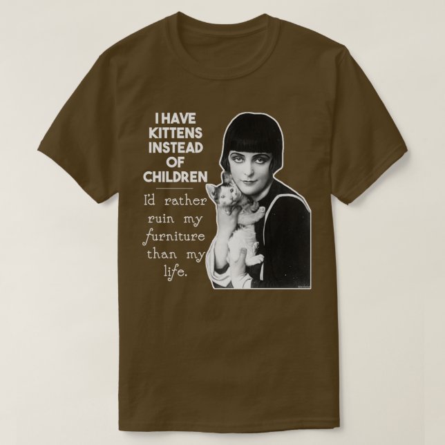 T-shirt J'ai des chatons au lieu d'enfants (Design devant)