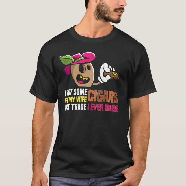 T-shirt J'Ai Des Cigares Pour Ma Femme Meilleur Commerce J (Devant)
