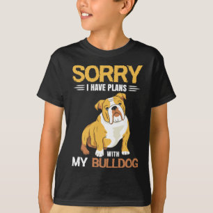 T-shirt J'Ai Des Plans Avec Mon Bulldog - Français Bulldog