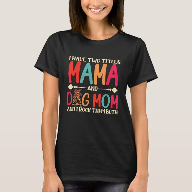 T-shirt J'Ai Deux Titres Maman Et Cocker Spaniel Dog Maman (Devant)
