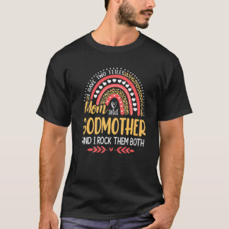 T-shirt J'Ai Deux Titres Maman Et Godmère Pink Leopard R