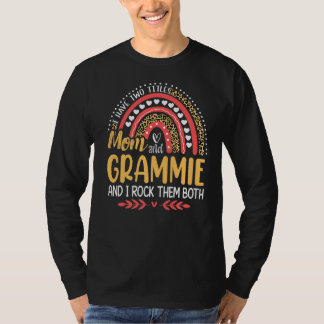 T-shirt J'Ai Deux Titres Maman Et Grammie Pink Leopard Rai