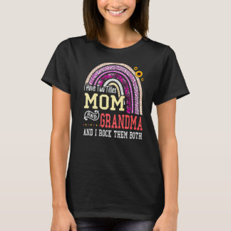 T-shirt J'ai deux titres Maman et grand-mère Fête des mère