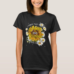 T-shirt J'Ai Deux Titres Maman Et Grand-Mère Tournesol