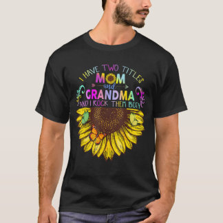 T-shirt J'Ai Deux Titres Maman Et Grand-Mère Tournesol Cad