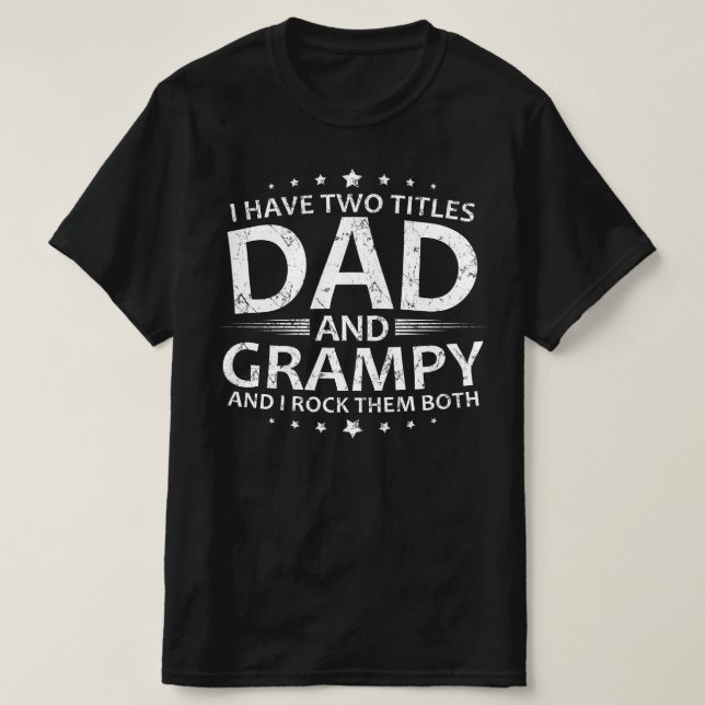 T-shirt j'ai deux titres papa et grampy (Design devant)