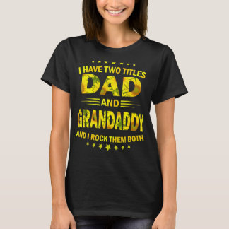 T-shirt J'Ai Deux Titres Papa Et Grand-Papa Tournesol Fath