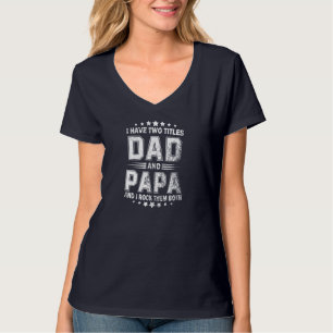 T-shirt J'ai deux titres papa et papa père vintage