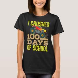 T-shirt J'Ai Écrasé 100 Jours De Garçons Scolaires Monster