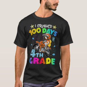 T-shirt J'Ai Écrasé 100 Jours De Vélo De 4E Année