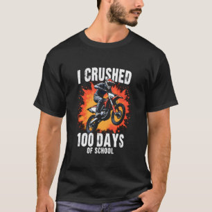 T-shirt J'ai écrasé 100 jours d'école de moto cross drôles