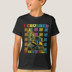 T-shirt J'Ai Écrasé 100 Jours D'Excavateur Scolaire
