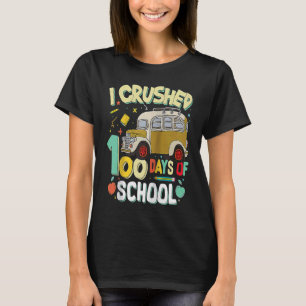 T-shirt J'ai écrasé 100 jours d'idée d'autobus scolaire Él
