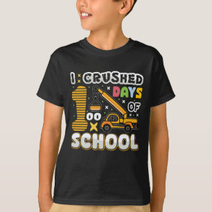 T-shirt J'ai écrasé cent 100 jours de grue jaune de l'écol