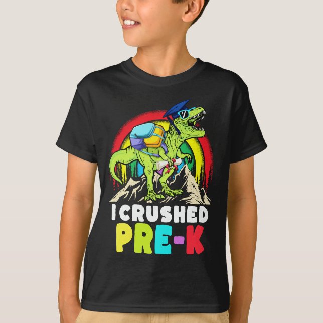 T-shirt J'ai écrasé pré-k Dinosaure T Rex Graduation Enfan (Devant)