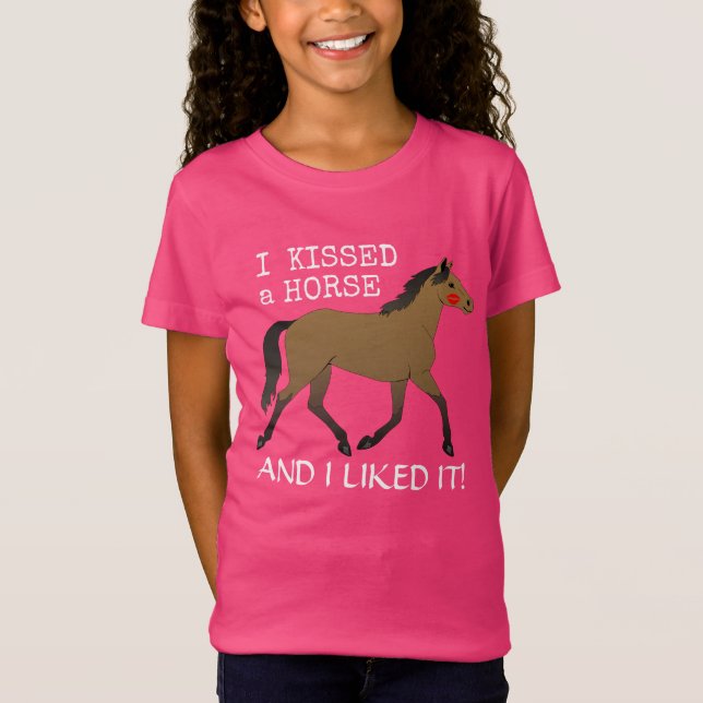 T-Shirt "J'ai embrassé un cheval et je l'ai aimé" avec le  (Devant)