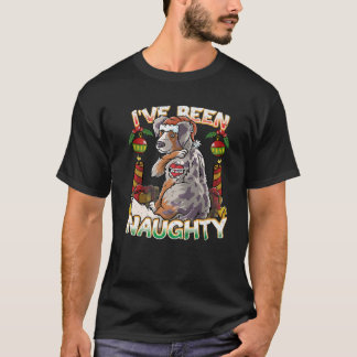 T-shirt J'ai été méchant chien berger australien Père Noël