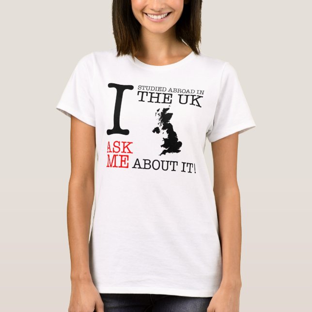 T-shirt J'ai étudié à l'étranger au R-U ! (Devant)