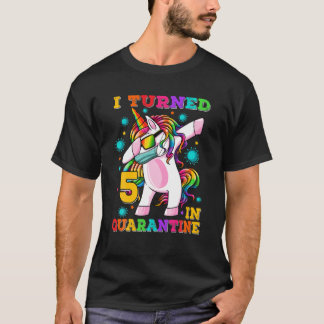T-shirt J'Ai Eu 5 Ans En Quarantaine Dabbing Unicorn 5E Na