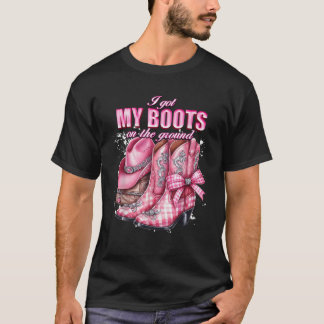 T-shirt J'Ai Eu Mes Bottes Sur Le Terrain Conception Vinta