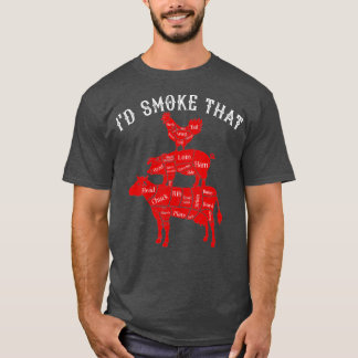 T-shirt J'Ai Fumé Que Barbecue Griller BBQ Fumeur Cadeau
