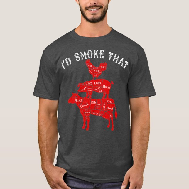 T-shirt J'Ai Fumé Que Barbecue Griller BBQ Fumeur Cadeau (Devant)