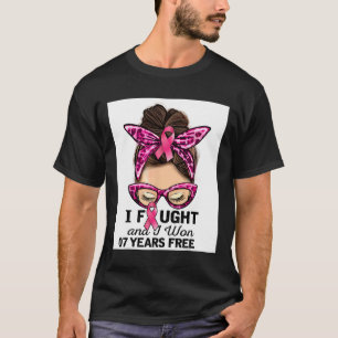 T-shirt J'Ai Gagné 7 Ans Gratuit Messy Bun Breast Can
