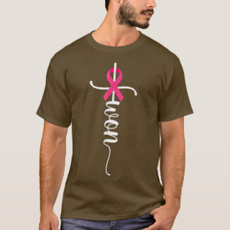 T-shirt J'ai gagné Christian Cross Survivor Pink Ribbon Br