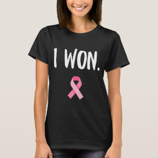 T-shirt J'Ai Gagné Le Ruban Rose Survivant Cancer Du Sein