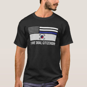 T-shirt J'ai la double nationalité, papa drapeau coréen di