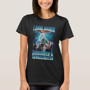 T-shirt J'ai la rage folle et non vaccinée Mème drôle